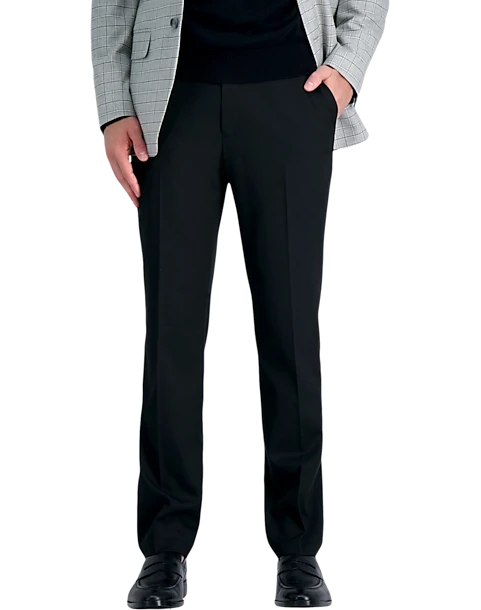 J.M. Haggar Premium 4-Way Stretch Classic Fit Dress Pants, Sand Sharkskin 1 J.M. Haggar Premium 4-Way Stretch Classic Fit Dress Pants, Sand Sharkskin