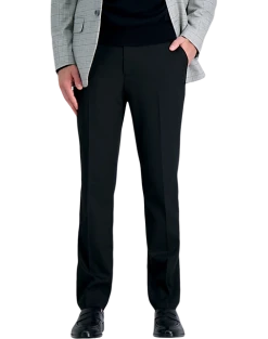 J.M. Haggar Premium 4-Way Stretch Classic Fit Dress Pants, Black Sharkskin