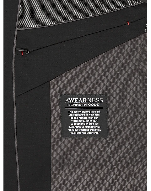Awearness Kenneth Cole AWEAR-TECH Slim Fit Suit, Black 4 Awearness Kenneth Cole AWEAR-TECH Slim Fit Suit, Black - Image 4