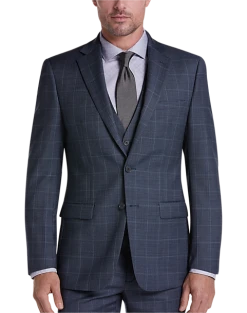 Calvin Klein X-Fit Slim Fit Suit Separates Coat, Blue Windowpane -Cole Haan Shop MW40 3UKM 61 CALVIN KLEIN NAVY PLAID ALT7