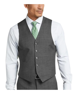 Lauren By Ralph Lauren Gray Sharkskin Classic Fit Suit Separates Vest