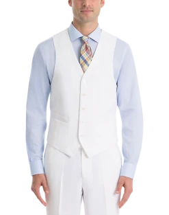 Lauren By Ralph Lauren Classic Fit Linen Suit Separates Vest, White