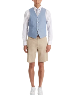 Lauren By Ralph Lauren Classic Fit Suit Separates Vest, Light Blue Chambray -Cole Haan Shop MW40 3VEL 48 LAUREN BY RALPH LAUREN LIGHT BLUE CHAMBRAY ALT1