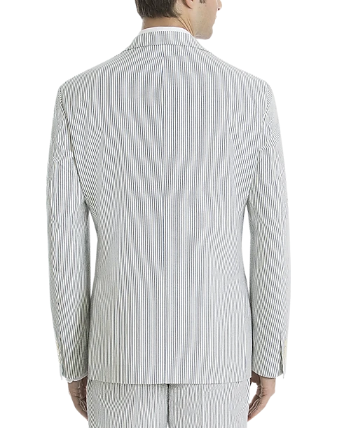 Lauren By Ralph Lauren Classic Fit Suit Separates Coat, Blue & White Seersucker - Image 2