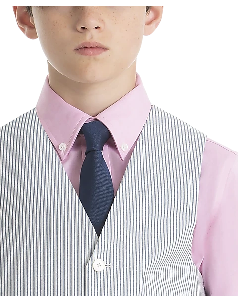 Lauren By Ralph Lauren Boys (Sizes 4-7) Suit Separates Vest, Blue & White Seersucker - Image 2