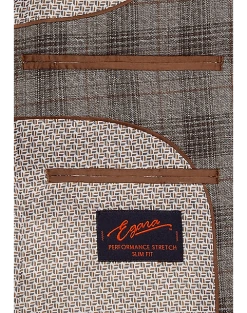 Egara Skinny Fit Suit Separates Coat, Taupe Plaid -Cole Haan Shop MW40 3VNR 69 EGARA ORANGE TAUPE PLAID ALT3