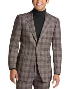 Egara Skinny Fit Suit Separates Coat, Taupe Plaid