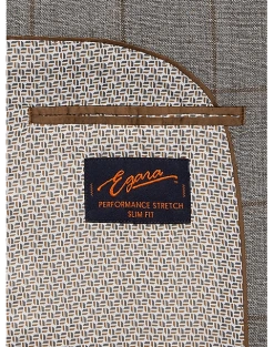 Egara Skinny Fit Suit Separates Coat, Taupe Windowpane 5 Egara Skinny Fit Suit Separates Coat, Taupe Windowpane -Cole Haan Shop MW40 3VNW 69 EGARA ORANGE TAUPE WINDOWPANE ALT3