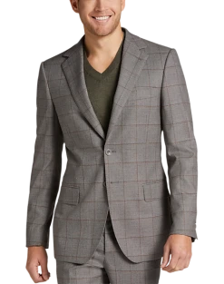 Egara Skinny Fit Suit Separates Coat, Taupe Windowpane