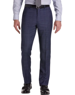 Calvin Klein X-Fit Slim Fit Suit Separates Pants, Blue Windowpane