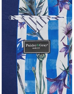 Paisley & Gray Slim Fit Suit Separates Jacket, Blue -Cole Haan Shop MW40 3W24 14 PAISLEY GRAY BLUE POSTMAN ALT3