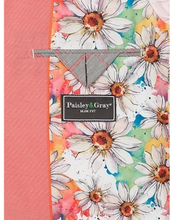 Paisley & Gray Slim Fit Suit Separates Jacket, Peach -Cole Haan Shop MW40 3W28 45 PAISLEY GRAY PEACH ALT3