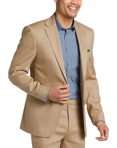 Calvin Klein X-Fit Slim Fit Linen Blend Suit Separates Coat, Tan 1 Calvin Klein X-Fit Slim Fit Linen Blend Suit Separates Coat, Tan