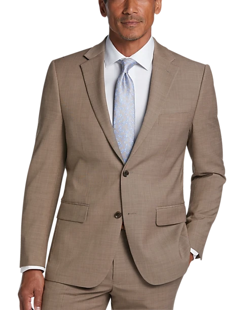 Tommy Hilfiger Modern Fit Suit Separates Coat, Tan Sharkskin 1 Tommy Hilfiger Modern Fit Suit Separates Coat, Tan Sharkskin