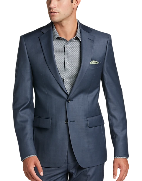 Calvin Klein X-Fit Slim Fit Suit Separates Coat, Blue Sharkskin 1 Calvin Klein X-Fit Slim Fit Suit Separates Coat, Blue Sharkskin