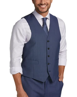 Lauren By Ralph Lauren Classic Fit Suit Separates Vest, Blue Tic