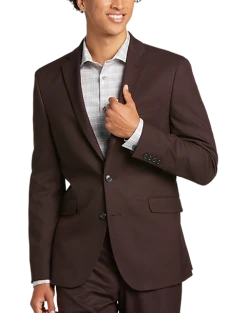 Wilke-Rodriguez Slim Fit Suit, Burgundy Tic