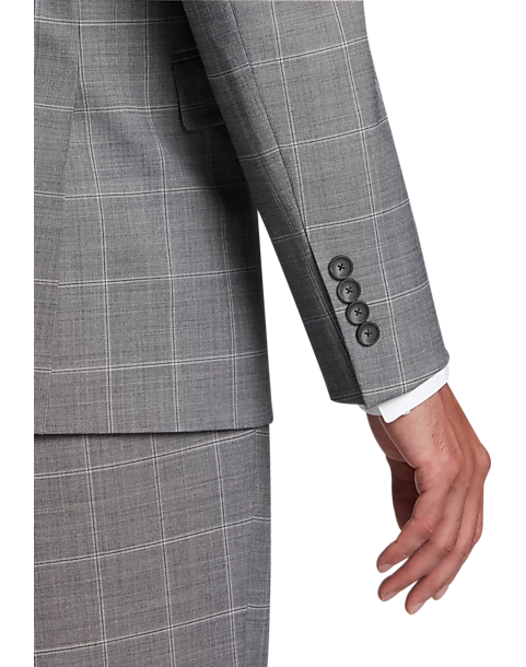 Awearness Kenneth Cole AWEAR-TECH Slim Fit Suit, Black & White Windowpane 2 Awearness Kenneth Cole AWEAR-TECH Slim Fit Suit, Black & White Windowpane - Image 2