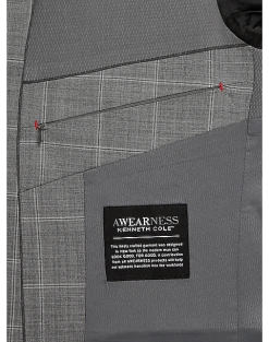 Awearness Kenneth Cole AWEAR-TECH Slim Fit Suit, Black & White Windowpane 7 Awearness Kenneth Cole AWEAR-TECH Slim Fit Suit, Black & White Windowpane -Cole Haan Shop MW40 3X0K 62 AWEARNESS KENNETH COLE BLACK WHITE WINDOWPANE ALT4