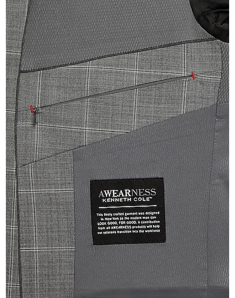 Awearness Kenneth Cole AWEAR-TECH Slim Fit Suit, Black & White Windowpane 4 Awearness Kenneth Cole AWEAR-TECH Slim Fit Suit, Black & White Windowpane - Image 4