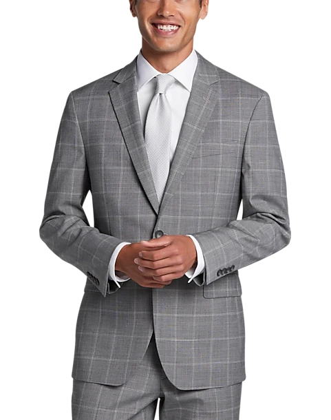 Awearness Kenneth Cole AWEAR-TECH Slim Fit Suit, Black & White Windowpane 1 Awearness Kenneth Cole AWEAR-TECH Slim Fit Suit, Black & White Windowpane