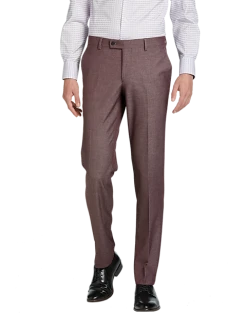 Egara Suit Separates Skinny Fit Dress Pants, Light Burgundy Twill