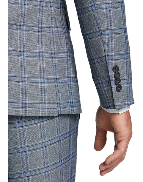 Egara Skinny Fit Suit Separates Coat, Gray Plaid 2 Egara Skinny Fit Suit Separates Coat, Gray Plaid - Image 2