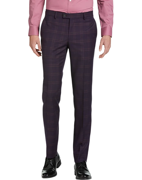 Egara Skinny Fit Suit Separates Pant, Plum Plaid 1 Egara Skinny Fit Suit Separates Pant, Plum Plaid
