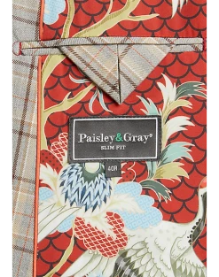 Paisley & Gray Slim Fit Suit Separates Coat, Brown Check -Cole Haan Shop MW40 3X34 64 PAISLEY GRAY BROWN CHECK ALT3