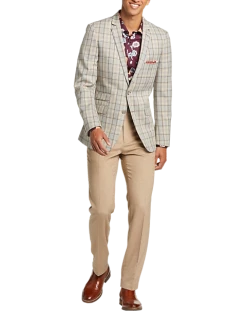 Paisley & Gray Slim Fit Suit Separates Coat, Brown Check -Cole Haan Shop MW40 3X34 64 PAISLEY GRAY BROWN CHECK ALT5