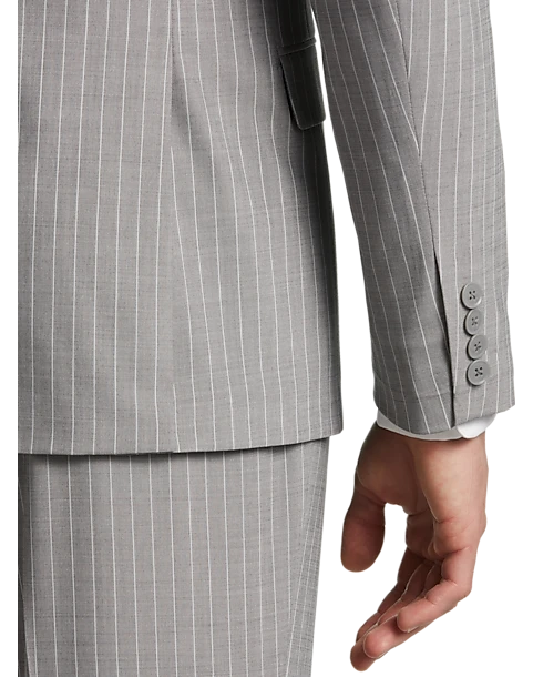 Michael Strahan Classic Fit Suit Gray Stripe 2 Michael Strahan Classic Fit Suit Gray Stripe - Image 2