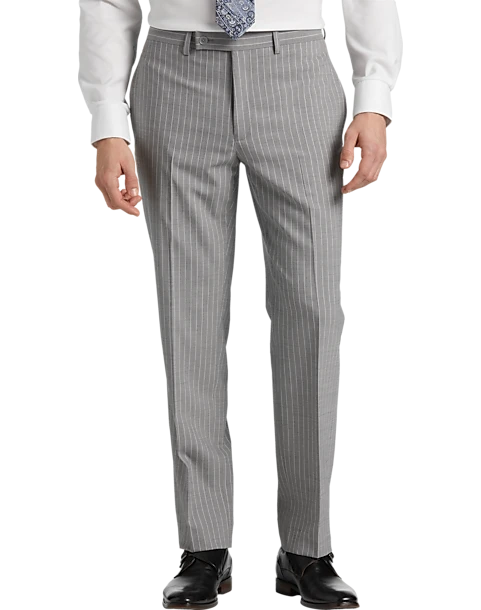Michael Strahan Classic Fit Suit Gray Stripe 3 Michael Strahan Classic Fit Suit Gray Stripe - Image 3