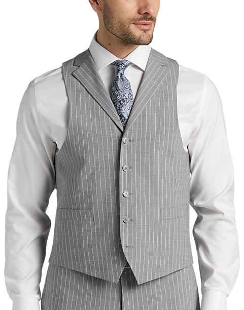 Michael Strahan Classic Fit Suit Gray Stripe 4 Michael Strahan Classic Fit Suit Gray Stripe - Image 4