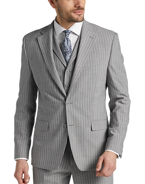 Michael Strahan Classic Fit Suit Gray Stripe 7 Michael Strahan Classic Fit Suit Gray Stripe - Image 7