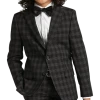 Kenneth Cole Reaction Boy's Suit, Black Plaid