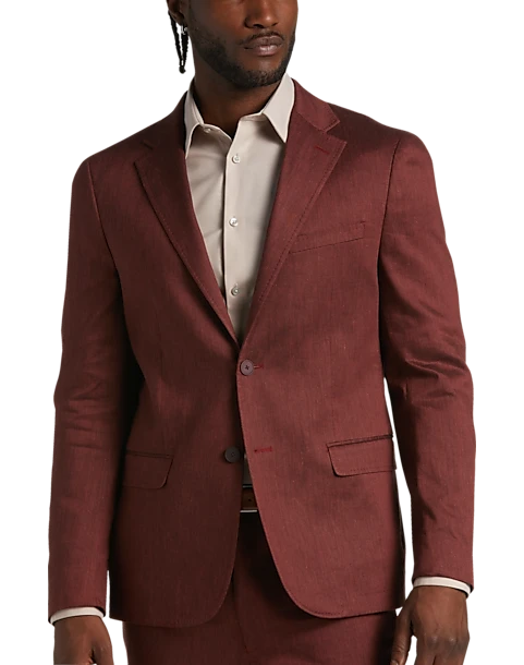 Calvin Klein Slim Fit Linen-Blend Suit Separates Coat, Light Blue 1 Calvin Klein Slim Fit Linen-Blend Suit Separates Coat, Light Blue