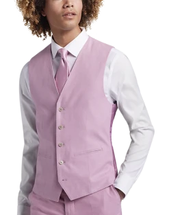 JOE Joseph Abboud Slim Fit Linen Blend Suit Separates Vest, Raspberry