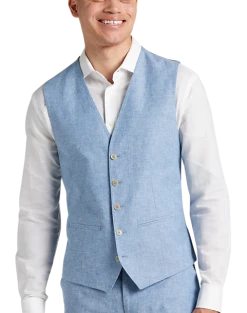 JOE Joseph Abboud Slim Fit Linen Blend Suit Separates Vest, Dusty Blue