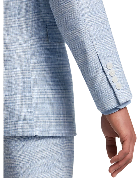 Egara Skinny Fit Suit Separates Coat, Light Blue Plaid 2 Egara Skinny Fit Suit Separates Coat, Light Blue Plaid - Image 2
