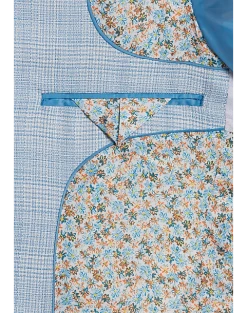 Egara Skinny Fit Suit Separates Coat, Light Blue Plaid 8 Egara Skinny Fit Suit Separates Coat, Light Blue Plaid -Cole Haan Shop MW40 3XGM 15 EGARA ORANGE LT BLUE PLAID ALT2