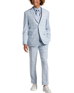 Egara Skinny Fit Suit Separates Coat, Light Blue Plaid 10 Egara Skinny Fit Suit Separates Coat, Light Blue Plaid -Cole Haan Shop MW40 3XGM 15 EGARA ORANGE LT BLUE PLAID ALT5