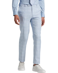 Egara Skinny Fit Suit Separates Pants, Sky Blue Plaid