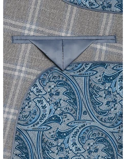 Egara Skinny Fit Suit Separates Coat, Gray & Blue Plaid 6 Egara Skinny Fit Suit Separates Coat, Gray & Blue Plaid -Cole Haan Shop MW40 3XH3 64 EGARA ORANGE GRAY BLUE PLAID ALT2