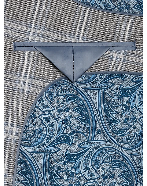 Egara Skinny Fit Suit Separates Coat, Gray & Blue Plaid 3 Egara Skinny Fit Suit Separates Coat, Gray & Blue Plaid - Image 3