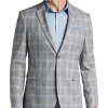 Egara Skinny Fit Suit Separates Coat, Gray & Blue Plaid