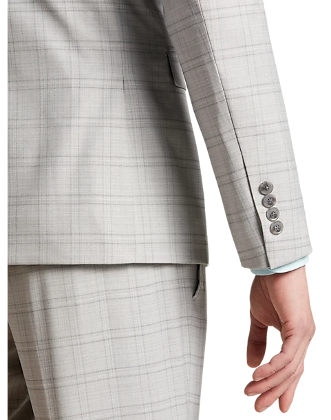 Egara Skinny Fit Suit Separates Coat, Orange & Gray Windowpane 2 Egara Skinny Fit Suit Separates Coat, Orange & Gray Windowpane - Image 2