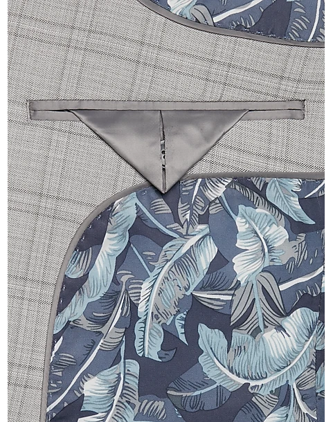 Egara Skinny Fit Suit Separates Coat, Orange & Gray Windowpane 3 Egara Skinny Fit Suit Separates Coat, Orange & Gray Windowpane - Image 3