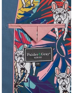 Paisley & Gray Slim Fit Suit Separates Coat, Slate Blue -Cole Haan Shop MW40 3XJ0 82 PAISLEY GRAY SLATE BLUE ALT3