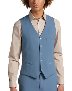 Paisley & Gray Slim Fit Suit Separates Vest Slate Blue