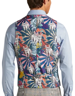 Paisley & Gray Slim Fit Suit Separates Vest, Slate Blue Check -Cole Haan Shop MW40 3XJ9 92 PAISLEY GRAY SLATE BLUE CHECK ALT1